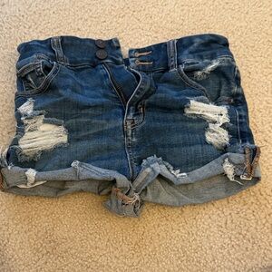 American Eagle Outfitters Blue Distressed Jean Shorts